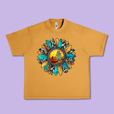 Sunset Sunflower Urban Heavy Tee Designed By Jahusdesignshop