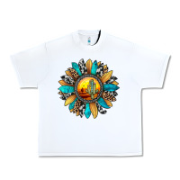 White sunset sunflower Urban Heavy Tee - JahusDesignShop