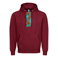 Burgundy american football with leopard pen wraps Zipper Hoodie - BundleAndBundleShop