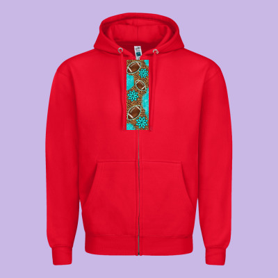 American Football With Leopard Pen Wraps Zipper Hoodie Designed By Bundleandbundleshop