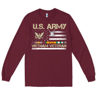 Burgundy Vietnam Veteran Shirt US Army Veteran Day Women Me Long Sleeve Tee - tuanDangUi