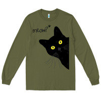 Army Green black cat day halloween black cat meow Long Sleeve Tee - tuanDangUi