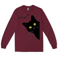 Burgundy black cat day halloween black cat meow Long Sleeve Tee - tuanDangUi