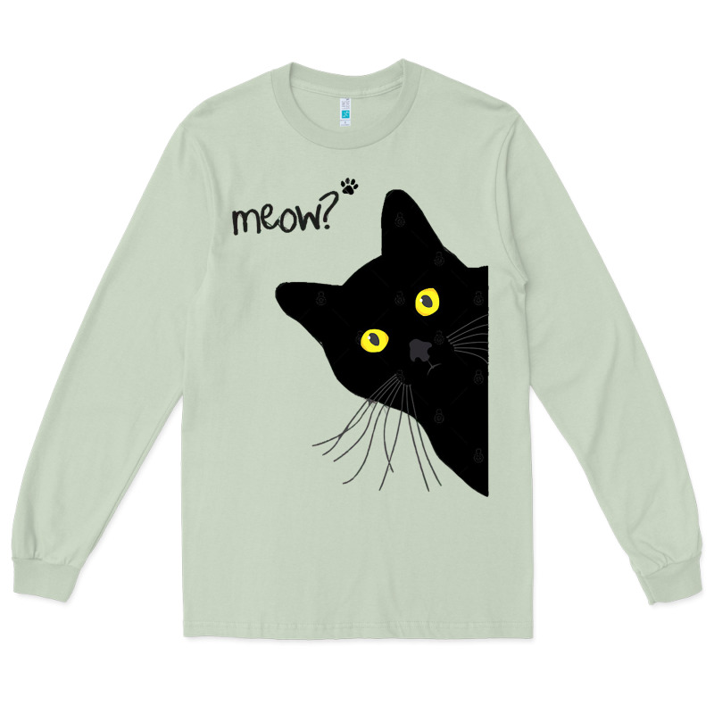Black Cat Day Halloween Black Cat Meow Long Sleeve Tee by tuanDangUi | Teevron