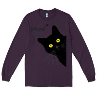 Plum black cat day halloween black cat meow Long Sleeve Tee - tuanDangUi