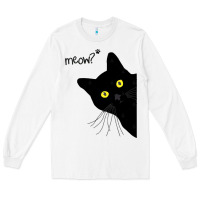 White black cat day halloween black cat meow Long Sleeve Tee - tuanDangUi