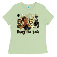 2024 Happy New Year Black Woman Ladies Tee | Teevron
