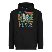 Black the lakes my happy place Heavyweight Hoodie - CowhideDigitalArt