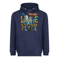 Navy the lakes my happy place Heavyweight Hoodie - CowhideDigitalArt