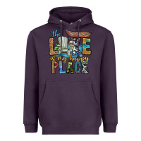 Plum the lakes my happy place Heavyweight Hoodie - CowhideDigitalArt