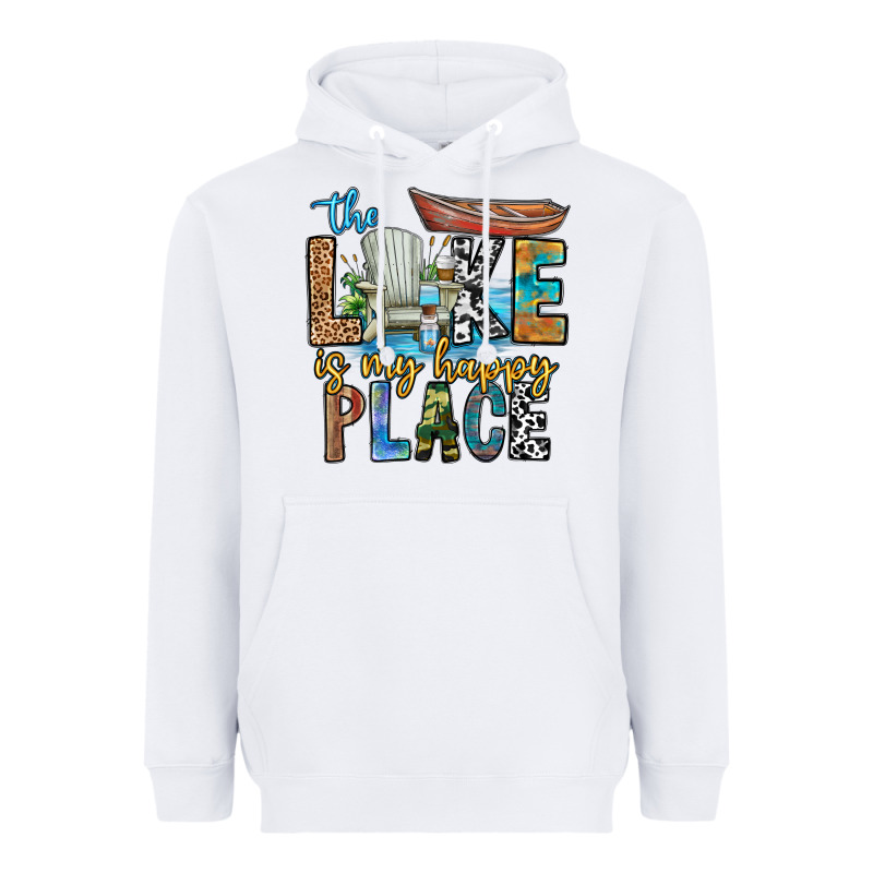 The Lakes My Happy Place Heavyweight Hoodie by CowhideDigitalArt | Teevron