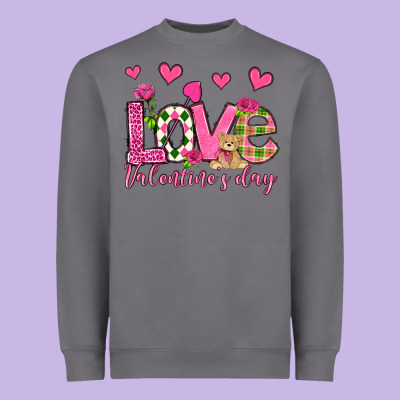 Love Valentine's Day Olivia Heavyweight Sweatshirt Designed By Oliviacreatesart