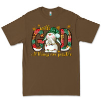 Cacao With God all things are possible with snowman Premium Tee - NancyCooperArtShop