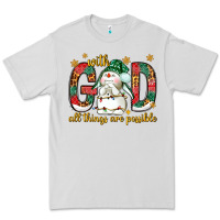 Dove Grey With God all things are possible with snowman Premium Tee - NancyCooperArtShop