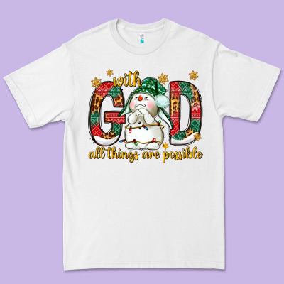 With God All Things Are Possible With Snowman Premium Tee Designed By Nancycooperartshop