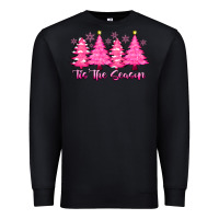 Black Tis the Season Pink Trees Premium Sweatshirt - CowhideDigitalArt