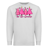 Dove Grey Tis the Season Pink Trees Premium Sweatshirt - CowhideDigitalArt