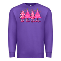 Purple Tis the Season Pink Trees Premium Sweatshirt - CowhideDigitalArt