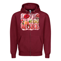 Burgundy love you more Zipper Hoodie - FaDigitalArtStudio