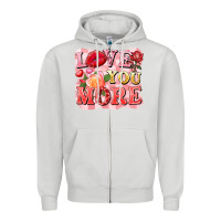 Dove Grey love you more Zipper Hoodie - FaDigitalArtStudio