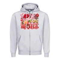 Heather Grey love you more Zipper Hoodie - FaDigitalArtStudio