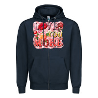Navy love you more Zipper Hoodie - FaDigitalArtStudio