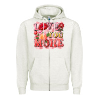 Oatmeal Heather love you more Zipper Hoodie - FaDigitalArtStudio