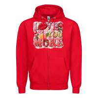 Red love you more Zipper Hoodie - FaDigitalArtStudio