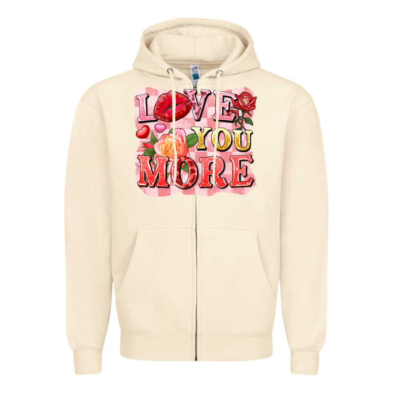 Love You More Zipper Hoodie by FaDigitalArtStudio | Teevron
