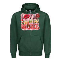 Sports Green love you more Zipper Hoodie - FaDigitalArtStudio
