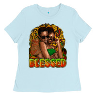 Baby Blue black couple blessed Ladies Tee - NancyCooperArtShop