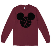 Burgundy basketball soft cotton Long Sleeve Tee - tuanDangUi