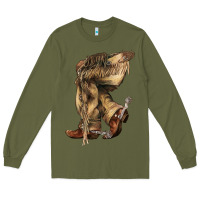 Army Green Cowboy boots western Long Sleeve Tee - HowdyJamesFarm