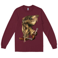 Burgundy Cowboy boots western Long Sleeve Tee - HowdyJamesFarm