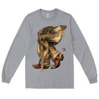 Heather Grey Cowboy boots western Long Sleeve Tee - HowdyJamesFarm