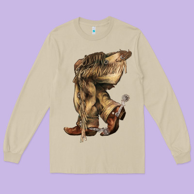 Cowboy Boots Western Long Sleeve Tee Designed By Howdyjamesfarm
