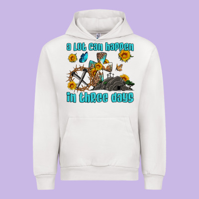 Easter A Lot Can Happen In Three Days Western Sunflowers Urban Hoodie Designed By Artiststas