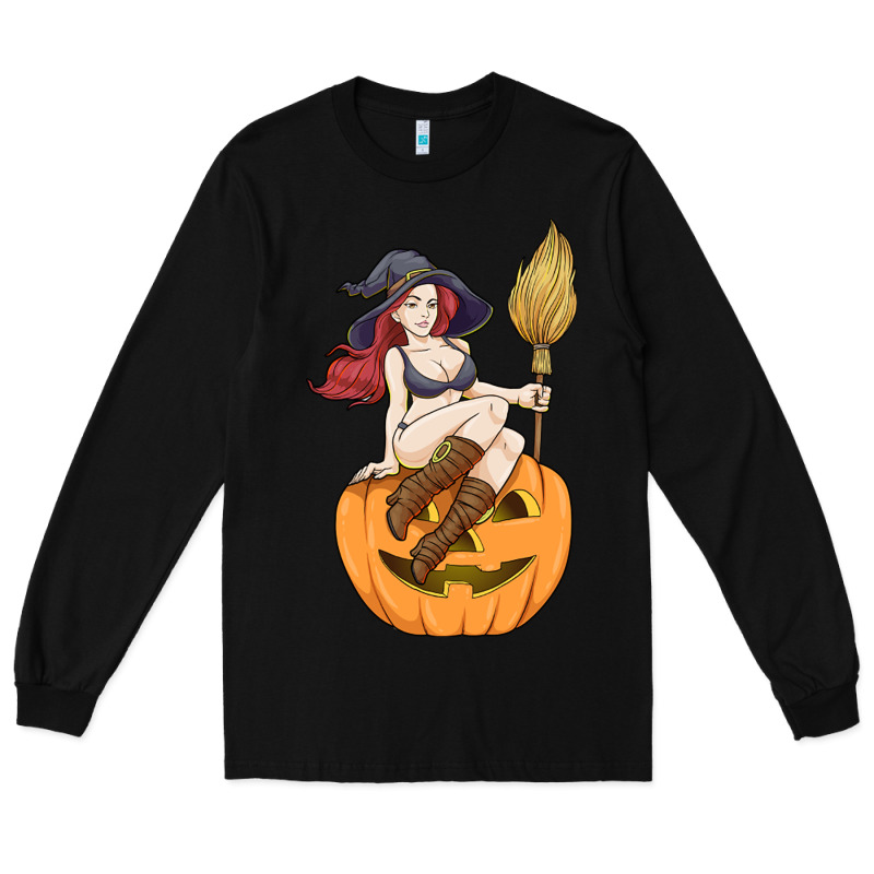Sexy Witch Halloween Costume Blackcraft Pumpkin Wi Long Sleeve Tee by tuanDangUi | Teevron