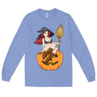 Colony Blue sexy witch halloween costume blackcraft pumpkin wi Long Sleeve Tee - tuanDangUi