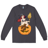 Smoke sexy witch halloween costume blackcraft pumpkin wi Long Sleeve Tee - tuanDangUi