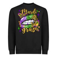 Black mardi gras with  lip olivia Heavyweight Sweatshirt - OliviaCreatesArt