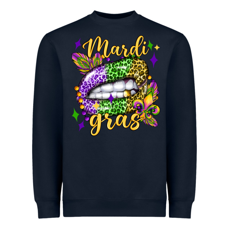 Mardi Gras With  Lip Olivia Heavyweight Sweatshirt by OliviaCreatesArt | Teevron