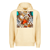 Pina Colada camping coffee cups marshmallow and moka pot with leopard seamless pat Premium Hoodie - BundleAndBundleShop