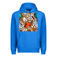 True Royal camping coffee cups marshmallow and moka pot with leopard seamless pat Premium Hoodie - BundleAndBundleShop