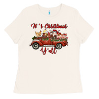 Bone it's christmas y'all truck with farm animals Ladies Tee - RanaPortraitStore