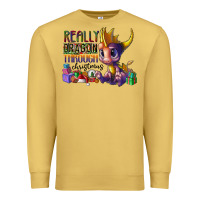 Antique Gold real dragon through christmas Premium Sweatshirt - CowhideDigitalArt