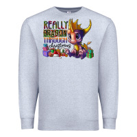 Heather Grey real dragon through christmas Premium Sweatshirt - CowhideDigitalArt