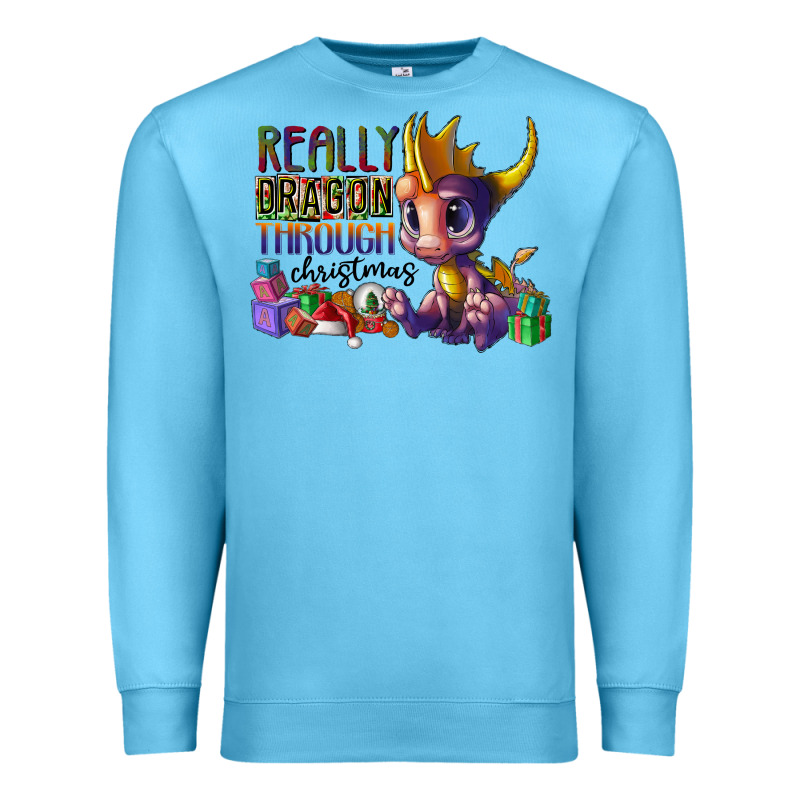 Real Dragon Through Christmas Premium Sweatshirt by CowhideDigitalArt | Teevron