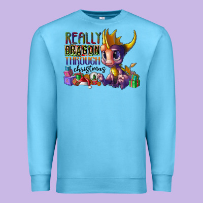 Real Dragon Through Christmas Premium Sweatshirt Designed By Cowhidedigitalart