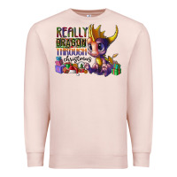Pale Pink real dragon through christmas Premium Sweatshirt - CowhideDigitalArt